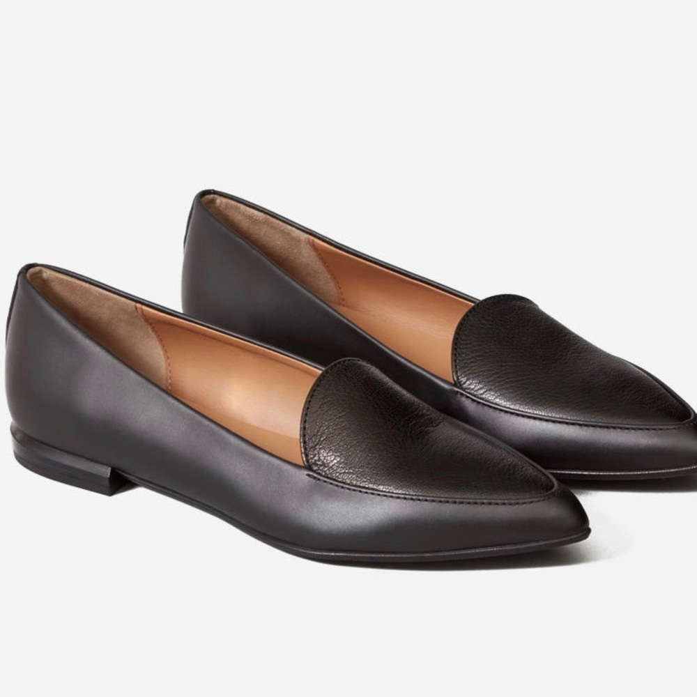 Everlane The Modern Point Flat Black Size 7.5